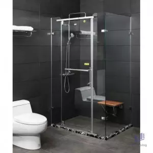 Phòng Tắm Kính Fendi  FDG-2X4 Góc Vuông Chrome 2.2 Mét