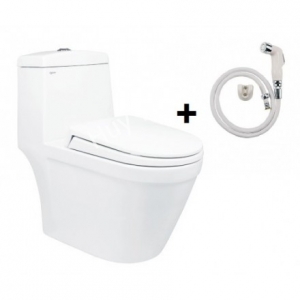 Bồn Cầu Viglacera V35M Xả Xoáy Nắp Êm V86 + Vòi Xịt VG826