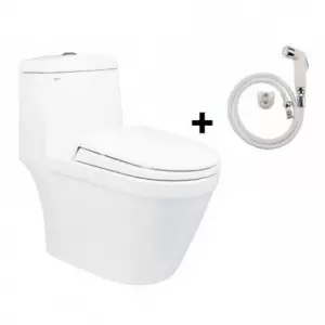 Bồn Cầu Viglacera V35M Xả Xoáy Nắp Êm V86 + Vòi Xịt VG826