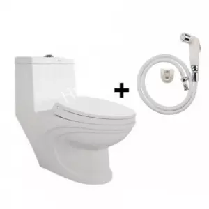 Bồn Cầu Viglacera V39 Nắp Êm V37 + Vòi Xịt VG826