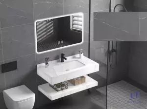 Bộ Lavabo bàn đá Proxia PR-001 bóng 80x50