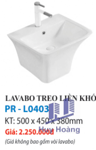 LAVABO TREO LIỀN KHỐI PROXIA PR-L0403