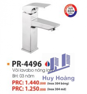 Vòi lavabo nóng lạnh inox 304 bóng Proxia PR-4496B