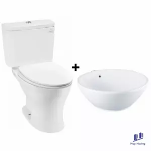 COMBO12D TOTO Bộ Bồn Cầu CS735DT10#XW + Lavabo LT523S#XW