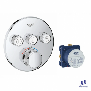 Bộ Trộn Âm Ổn Nhiệt Grohe SmartControl 29121000 + 35600000 Gắn Tường