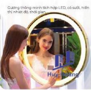 Gương tròn LED khung inox Đình Quốc DQ 6636 60 × 60 cm