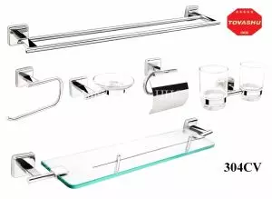 BỘ PHỤ KIỆN INOX CAO CẤP 6 MÓN 304-CV Tovashu