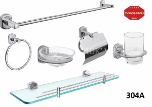 Bộ phụ kiện inox cao cấp 6 món inox 304 Tovashu 304A