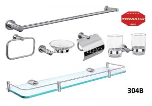Bộ phụ kiện inox cao cấp 6 món inox 304 Tovashu 304B