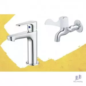 Combo Vòi Lavabo Và Vòi Gắn Tường Caesar B060CU + W027C