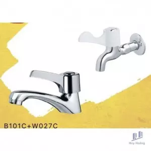 Combo Vòi Lavabo Và Vòi Gắn Tường Caesar B101C + W027C