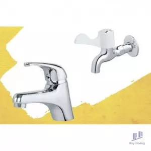Combo Vòi Lavabo Và Vòi Gắn Tường Caesar B109CU + W027C