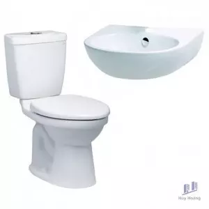 Combo Caesar B2 CTS1325 + L2152 Bồn Cầu 2 Khối Và Lavabo Treo Tường