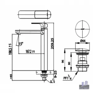 Vòi Lavabo COTTO CT1143AY#GR Scirocco Lạnh Thân Cao Màu Vàng