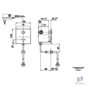 Van Xả Tiểu Nam Cotto CT488AC Cảm Ứng 220V Âm Tường