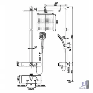 Sen Cây COTTO CT2307W Nhiệt Độ Tay Sen 3 Chức Năng