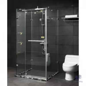 Phòng Tắm Kính Fendi FDG-1X3 Góc Vuông Chrome 1.1 Mét