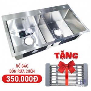 Chậu Rửa Chén Sơn Hà HM.X.2C.82.2.3 Inox 304 2 Hộc 820x450mm