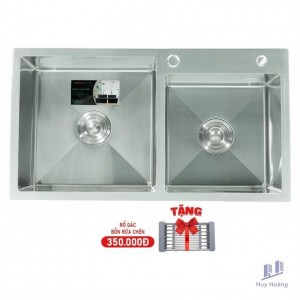 Chậu Rửa Chén Sơn Hà HM.X.2C.82.2.2 Inox 201 2 Hộc 820 x 450mm