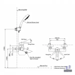 Vòi Sen Tắm TOTO TBS01302V/TBW02006A Nóng Lạnh