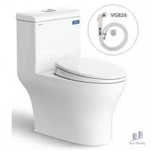 Bồn Cầu Viglacera V45M Nắp V68 Xả Xoáy + Vòi Xịt VG826