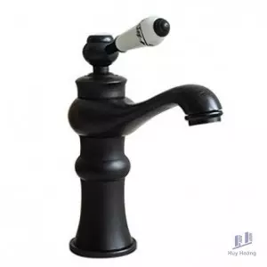 Vòi Lavabo Kanly GCV03B Nóng Lạnh Bằng Đồng Cổ Điển Màu Đen
