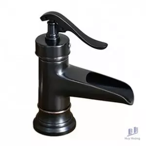 Vòi Lavabo Kanly GCV04B Nóng Lạnh Bằng Đồng Màu Đen