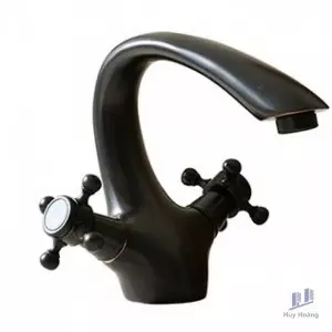 Vòi Lavabo Kanly GCV07B Nóng Lạnh Cổ Điển Màu Đen