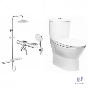 Combo Sen Vòi Bồn Cầu Caesar BS126+TS617+CD1320 Nóng Lạnh