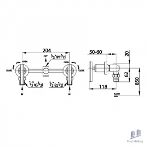 Van Điều Chỉnh Nóng Lạnh Cotto CT254C20 Âm Tường