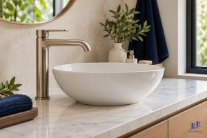 Ghép vòi cao với lavabo đặt bàn: kiểm tra tầm vươn và vị trí dòng nước