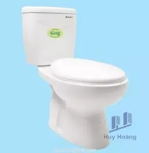 Bồn Cầu Thiên Thanh King CD48 Toilet 2 Khối Xả Nhấn